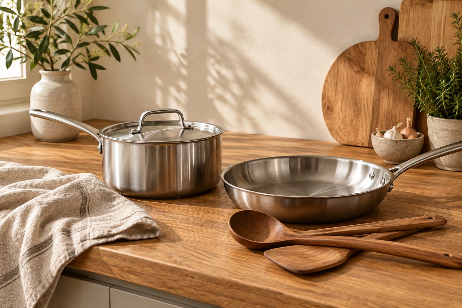 Casseroles, poêle et ustensiles de cuisine