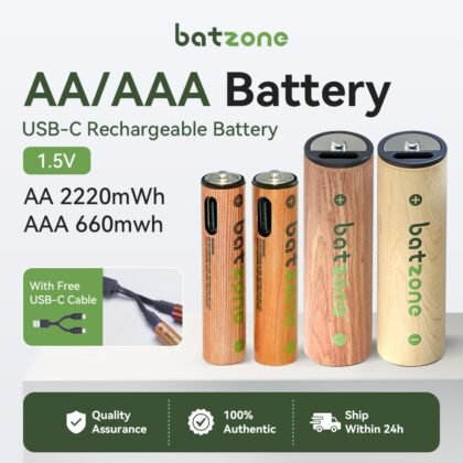 Piles rechargeables USB-C AA et AAA