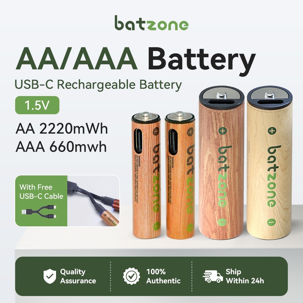 Piles rechargeables USB-C AA et AAA