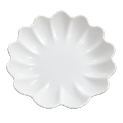 Plat de présentation blanc forme fleur