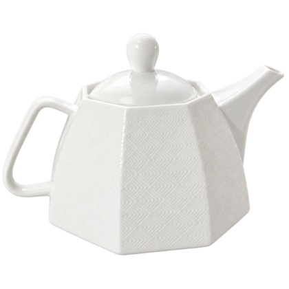 Théière blanche géométrique texturée