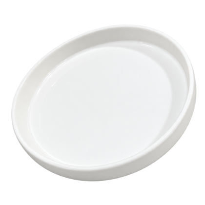 Assiette ronde blanche à rebord droit