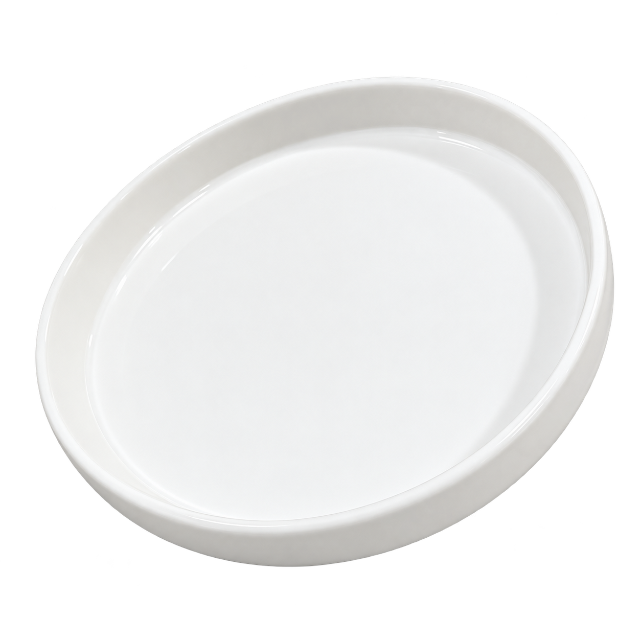 Assiette ronde blanche à rebord droit